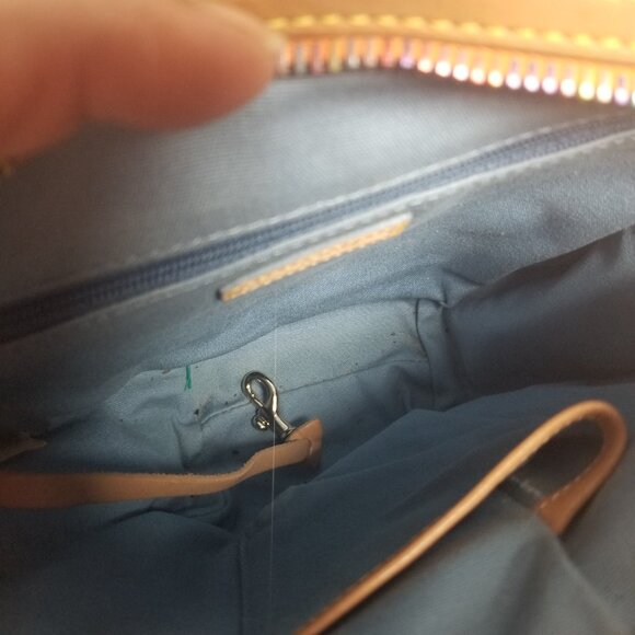 Vtg Dooney & Bourke Women's Orange Monogram Small Backpack - Picture 8 of 13